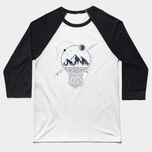 Mountains. Geometric Style Baseball T-Shirt